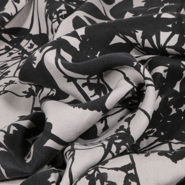 Tissu Tencel Twill Senza sur fond Gris clair - Par 10 cm