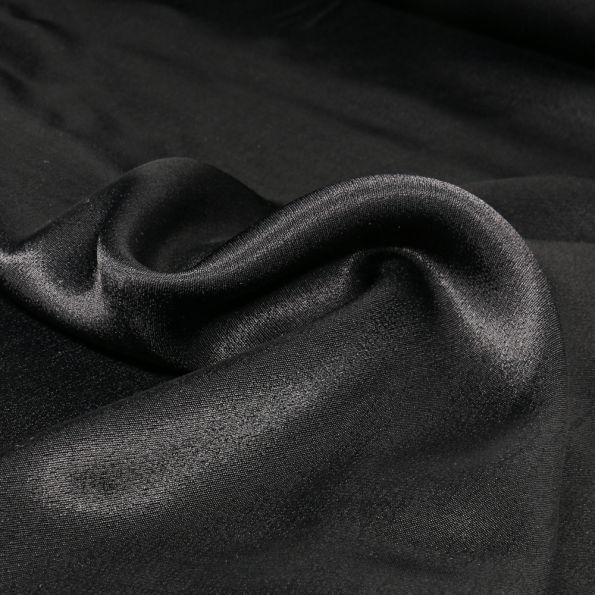 Tissu Satin de Viscose Dimara Noir - Par 10 cm