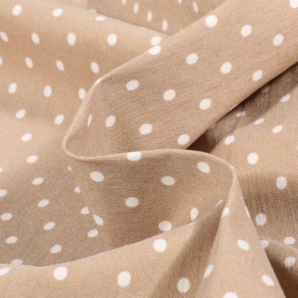 Tissu Bengaline Dotty sur fond Beige - Par 10 cm