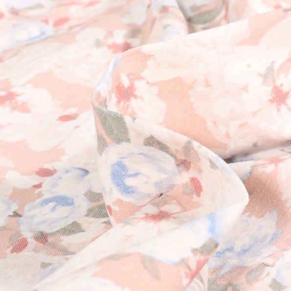 Tissu Bengaline Lana sur fond Blanc - Par 10 cm