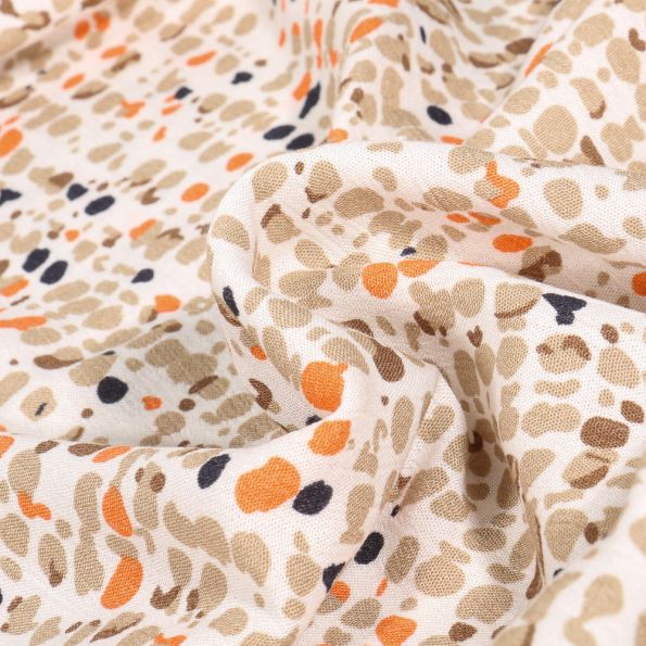 Tissu Crépon de viscose Sylia sur fond Blanc - Par 10 cm