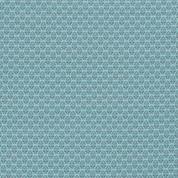 Tissu Coton imprimé Maria sur fond Vert - Par 10 cm