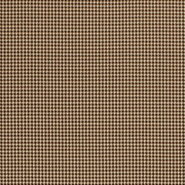 Tissu Jacquard Pied de poule sur fond Camel - Par 10 cm