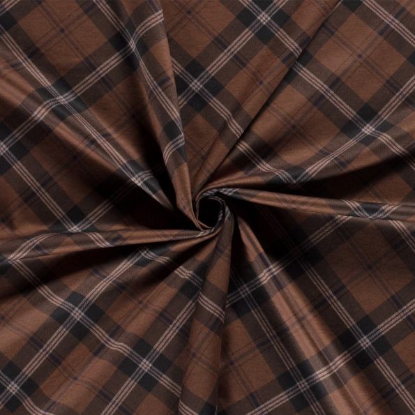 Tissu Jersey Milano Louis sur fond Marron - Par 10 cm