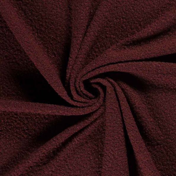 Tissu Fausse fourrure Bouclette Daphné uni Bordeaux - Par 10 cm