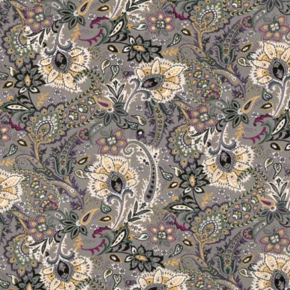 Tissu Jersey Viscose Asa sur fond Gris - Par 10 cm