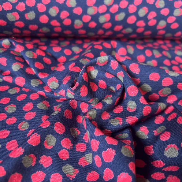 Tissu Jersey Viscose poids kaki et fuschia - Par 10 cm