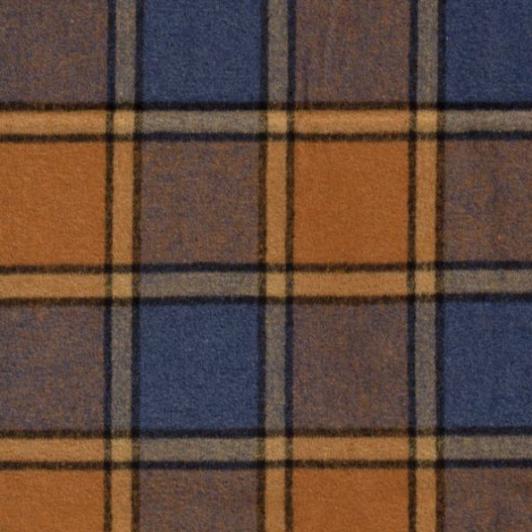 Tissu Jacquard toucher laine Inez carreaux sur fond Orange - Par 10 cm