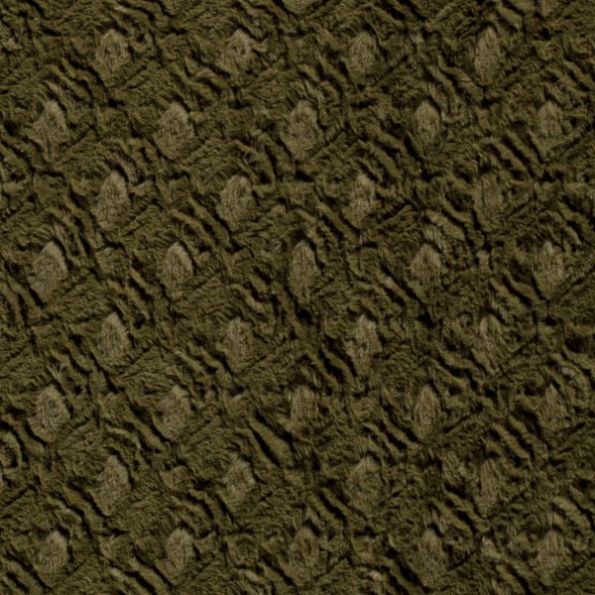 Tissu Fausse fourrure tout doux Llario sur fond Vert kaki foncé - Par 10 cm