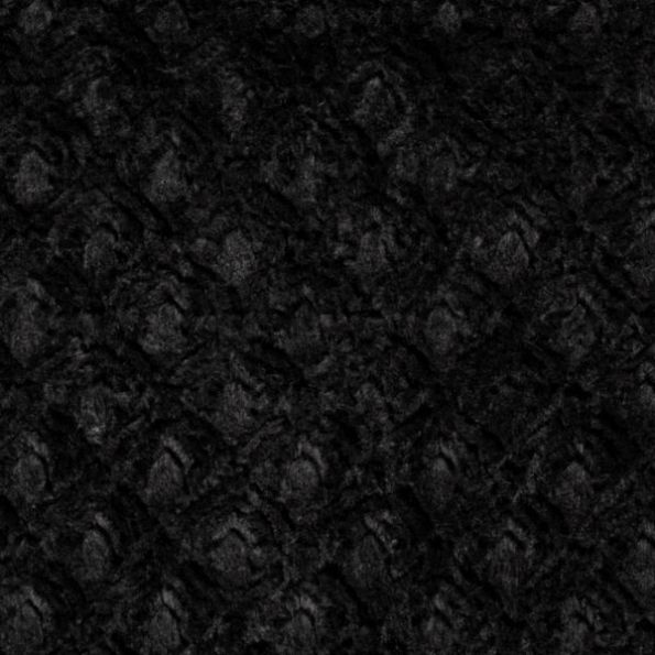 Tissu Fausse fourrure tout doux Llario sur fond Noir - Par 10 cm