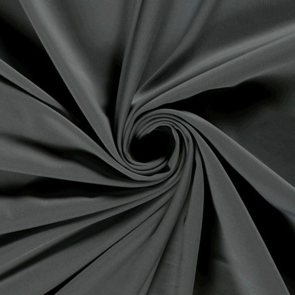 Tissu Lycra stretch Atlas uni Gris profond - Par 10 cm