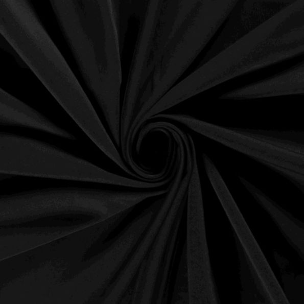 Tissu Jersey Sportswear uni Noir - Par 10 cm