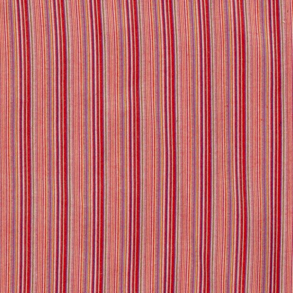 Tissu Jacquard Mexicain Rayé sur fond Rouge - Par 10 cm