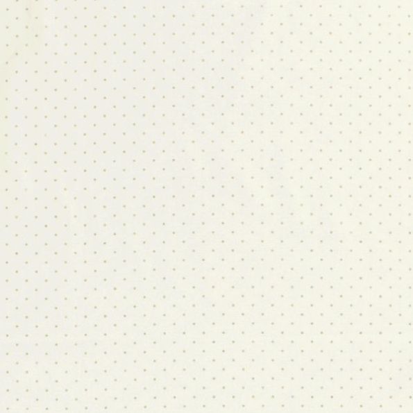 Tissu Coton imprimé Noël Pois argentés sur fond Ecru - Par 10 cm