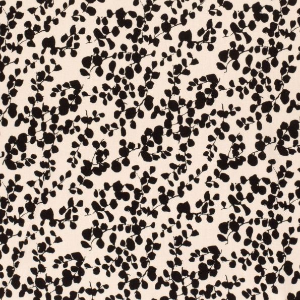 Tissu Popeline de Bambou Brindilles sur fond Beige - Par 10 cm