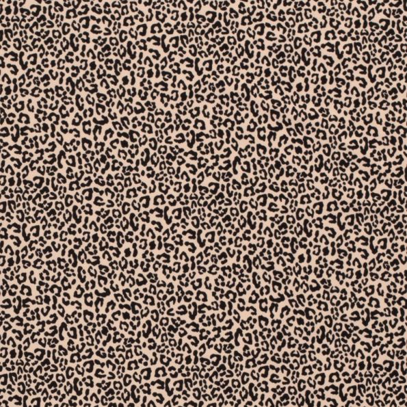 Tissu Jersey Coton Panthère Lou sur fond Beige - Par 10 cm