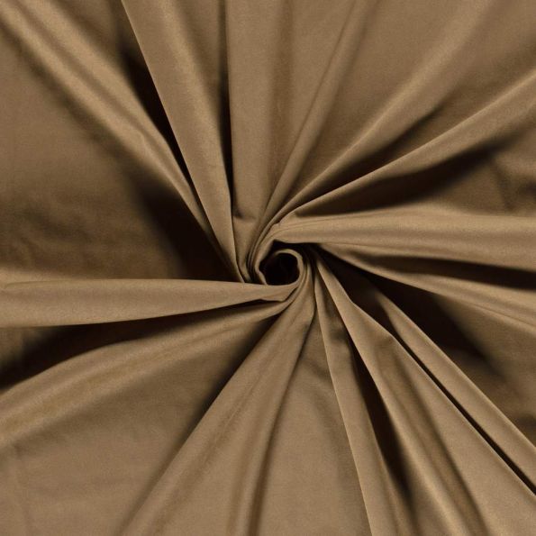 Tissu Suédine extensible  Elora aspect daim uni Camel - Par 10 cm