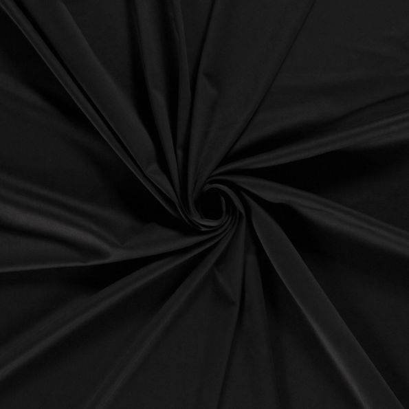 Tissu Suédine extensible  Elora aspect daim uni Noir - Par 10 cm