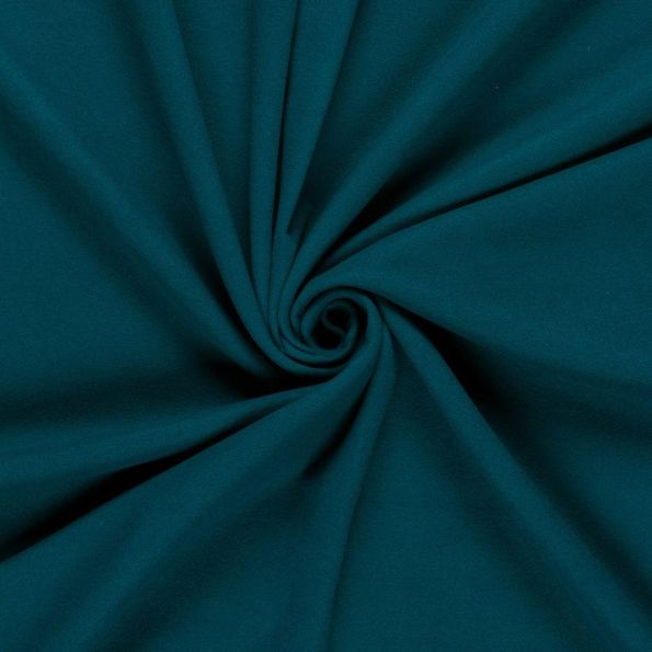 Tissu Drap de manteau Coeur de Laine uni  Bleu canard - Par 10 cm