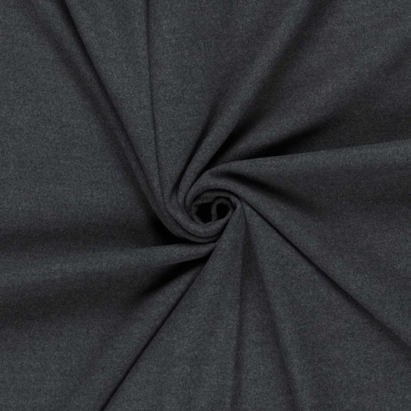 Tissu Drap de manteau  Cœur de Laine uni Gris foncé - Par 10 cm