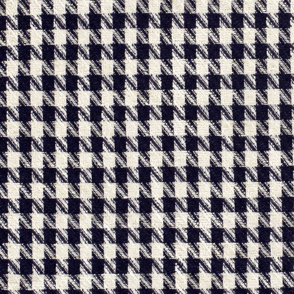 Tissu Jacquard épais Lurex carreaux Bleu marine - Par 10 cm