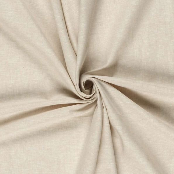 Tissu Chambray Lin coton Maestro sur fond Beige chiné - Par 10 cm