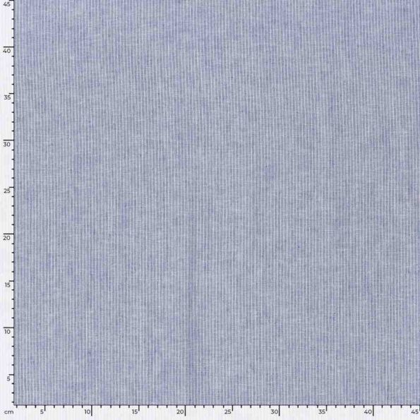 Tissu chambray coton uni Siena Bleu indigo - Par 10 cm