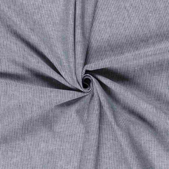 Tissu chambray coton uni Siena Bleu marine - Par 10 cm