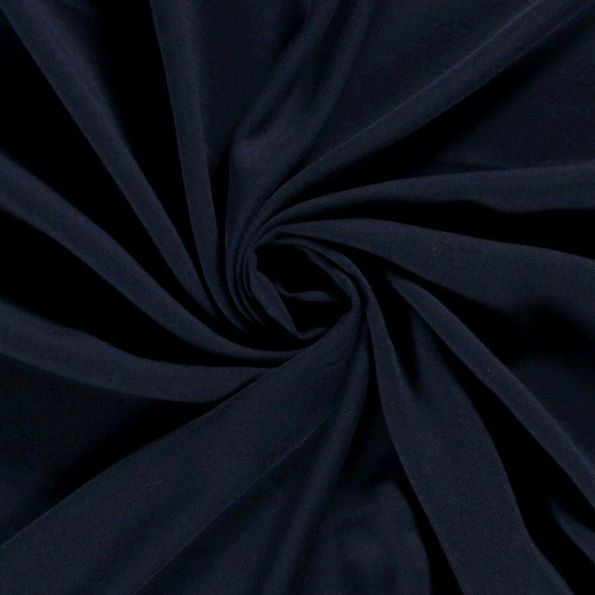 Tissu Viscose  Tahliah uni Bleu marine - Par 10 cm