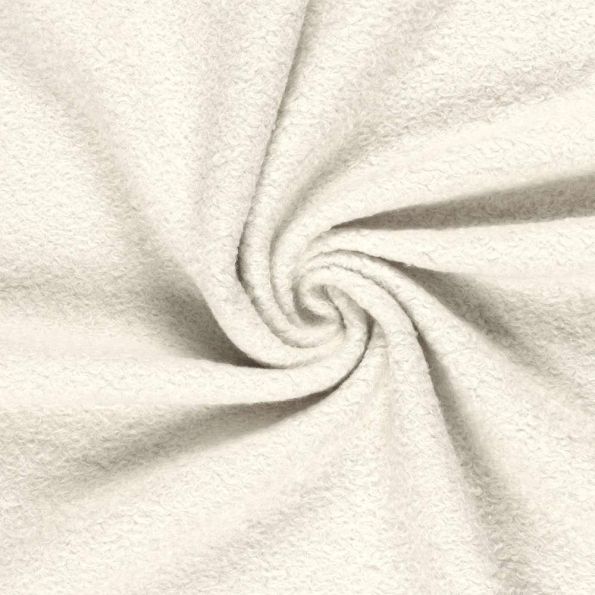 Tissu  Bouclette Astrid Uni Blanc - Par 10 cm