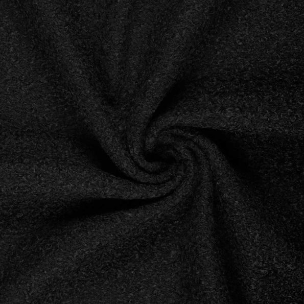 Tissu  Bouclette Astrid Uni Noir - Par 10 cm