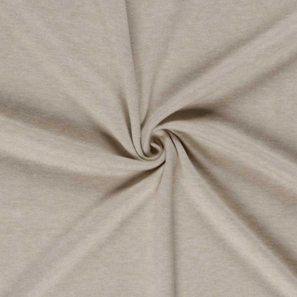 Tissu Jersey Viscose chiné sur fond Beige sable - Par 10 cm