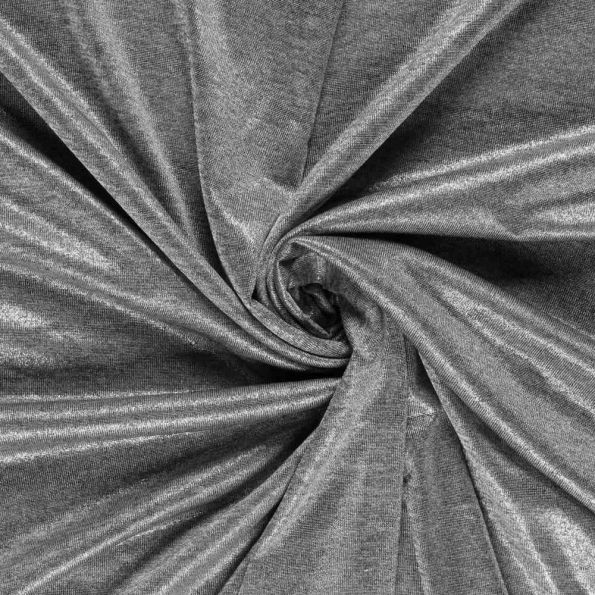 Tissu Polyester Orélia uni reflet métallisé sur fond Gris chiné - Par 10 cm