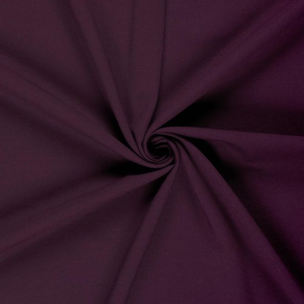 Tissu Jersey piqué lourd de viscose James uni Aubergine - Par 10 cm