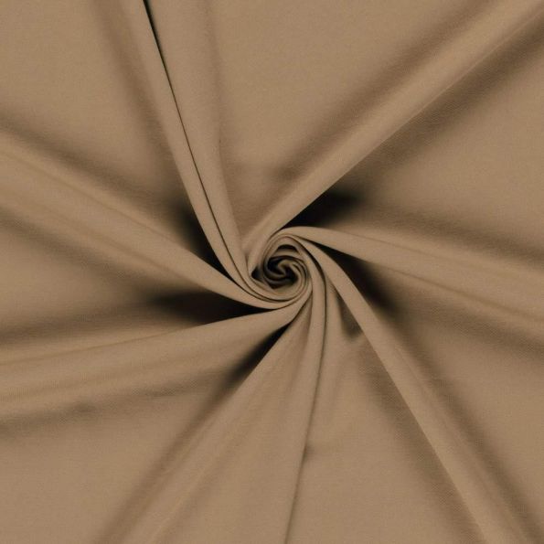 Tissu Jersey piqué lourd de viscose James uni Camel - Par 10 cm