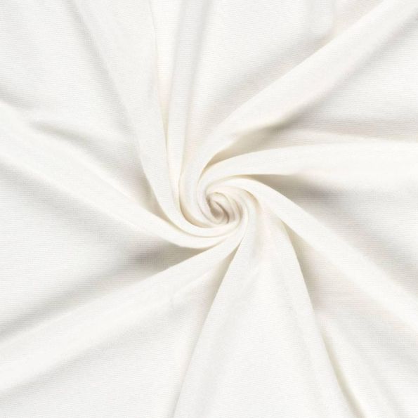 Tissu maille Viscose lourde Stella uni Blanc - Par 10 cm