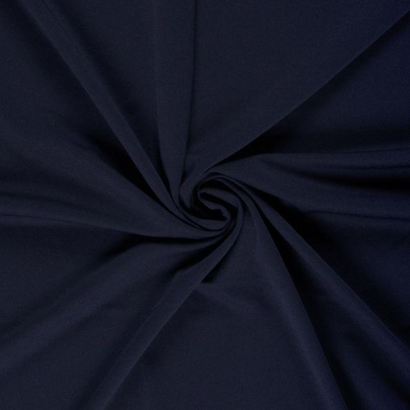 Tissu jersey crêpe uni Melissa Bleu marine - Par 10 cm
