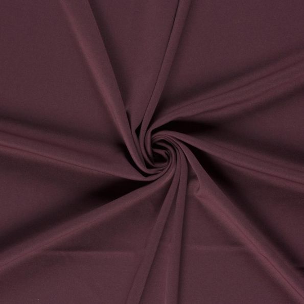 Tissu jersey crêpe uni Melissa Aubergine - Par 10 cm