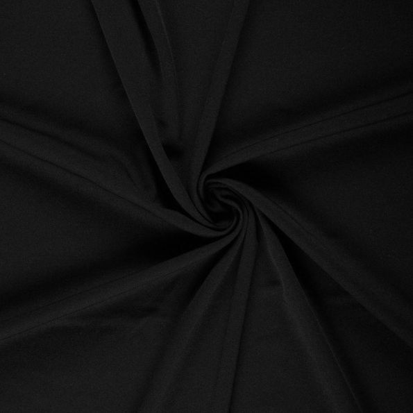 Tissu jersey crêpe uni Melissa Noir - Par 10 cm