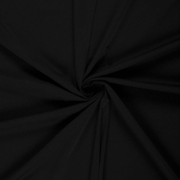 Tissu Jersey Traveler  extensible et infroissable Uni Noir - Par 10 cm