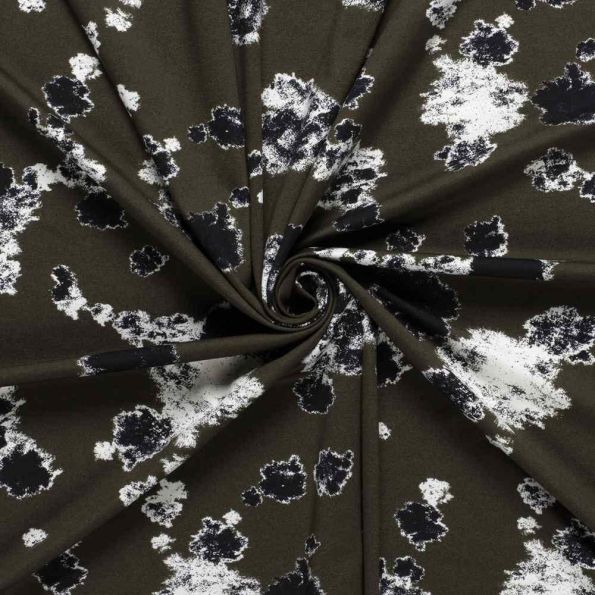 Tissu Jersey Milano  Ponte Di Roma Motifs Abstraits sur fond Gris souris - Par 10 cm