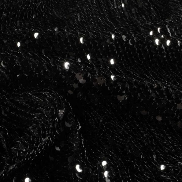 Tissu Sequins magique Luxa extensible sequins Noir sur fond Noir - Par 10 cm