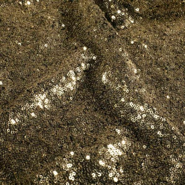 Tissu Sequins Galaxia extensible uni Doré - Par 10 cm