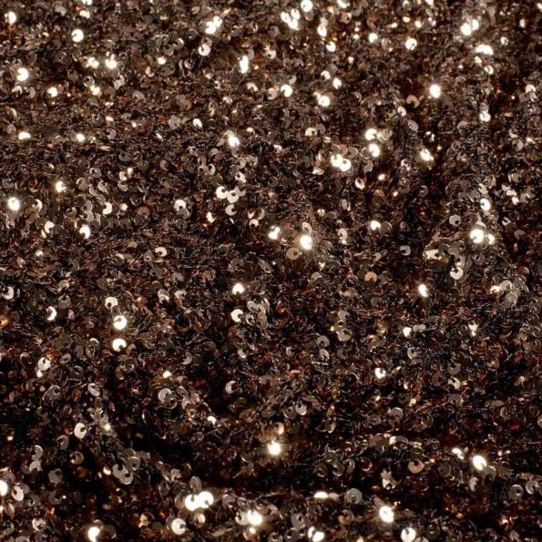 Tissu Maille stretch Sequin Bronze - Par 10 cm