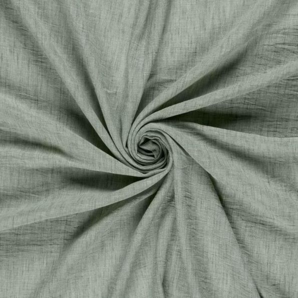 Tissu Polyester aspect Lin uni chiné Vert amande - Par 10 cm