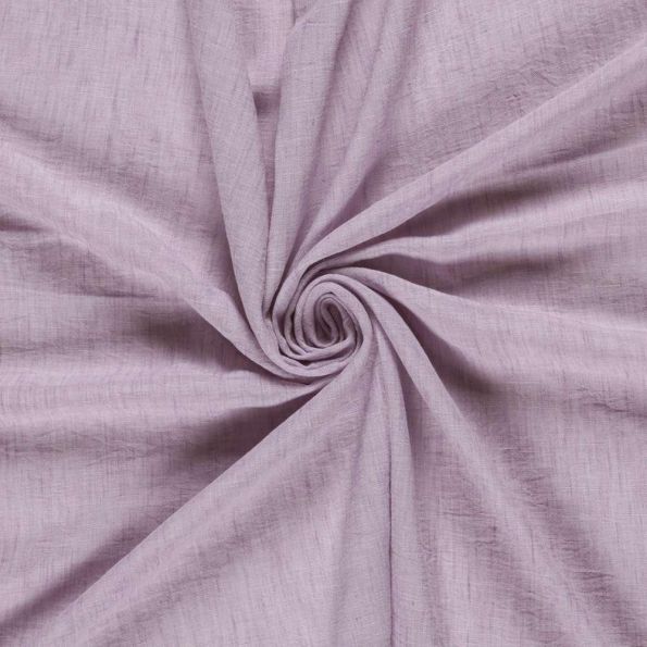 Tissu Polyester aspect Lin uni chiné Lilas - Par 10 cm