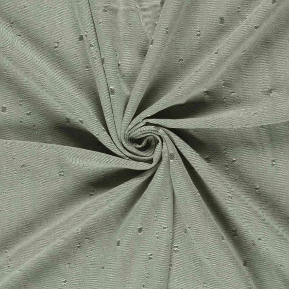 Tissu Jean Denim Adèle effet vieilli sur fond Vert olive - Par 10 cm