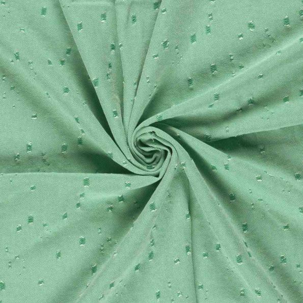 Tissu Jean Denim Adèle effet vieilli sur fond Vert - Par 10 cm