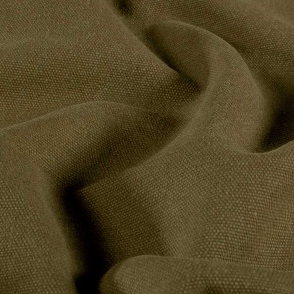 Tissu Toile Canvas d'ameublement uni Vert kaki - Par 10 cm