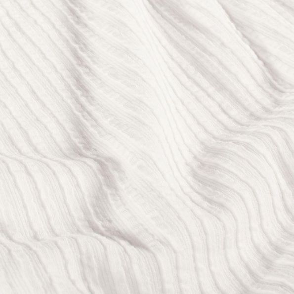 Tissu Jersey Bord Côte stretch Romy uni Blanc cassé - Par 10 cm